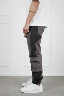 Wave Cut And Sew Denim Jeans - Black/Charcoal(Wave Cut And Sew Denim Jeans Black Charcoal) -Jk Attire DSC02460