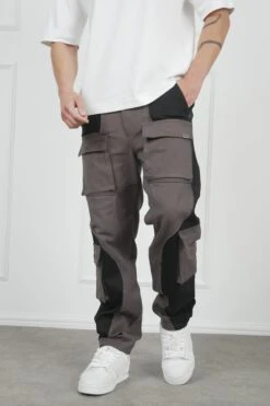 Wave Cut And Sew Denim Jeans - Black/Charcoal(Wave Cut And Sew Denim Jeans Black Charcoal) -Jk Attire DSC02463