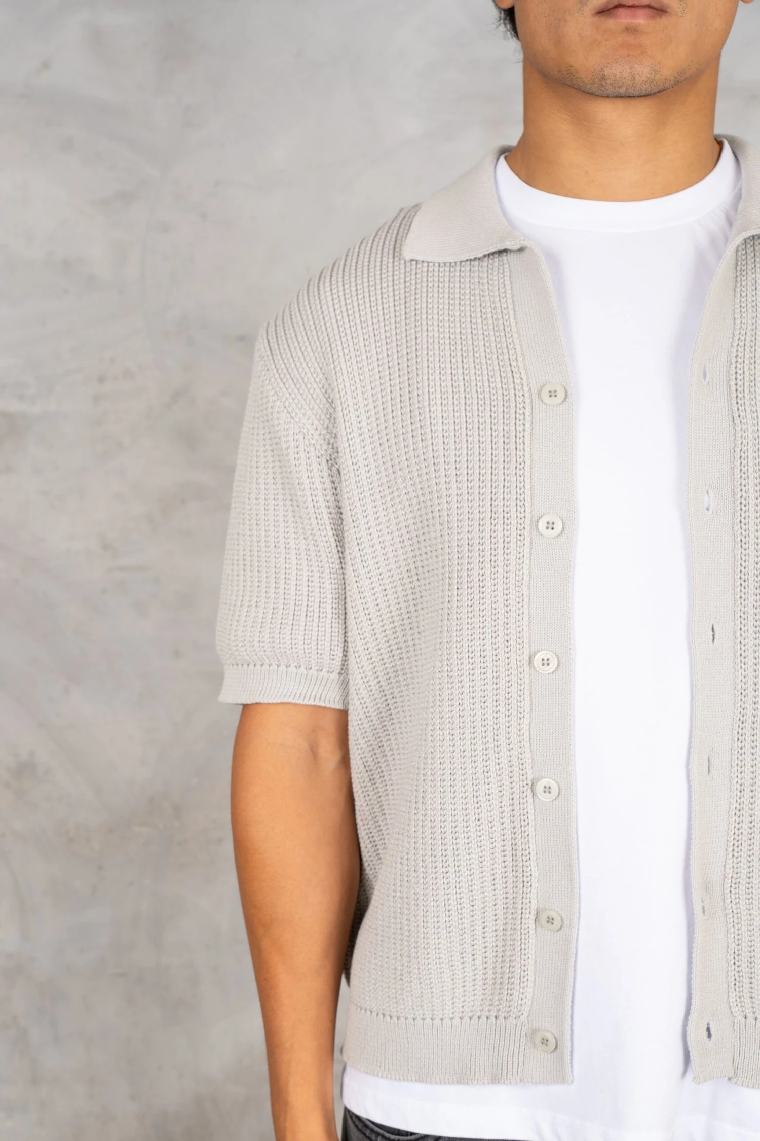 Relaxed Crochet Shirt - Grey(Mst14 2421 Lg) 4 Relaxed Crochet Shirt - Grey(Mst14 2421 Lg) - Image 4