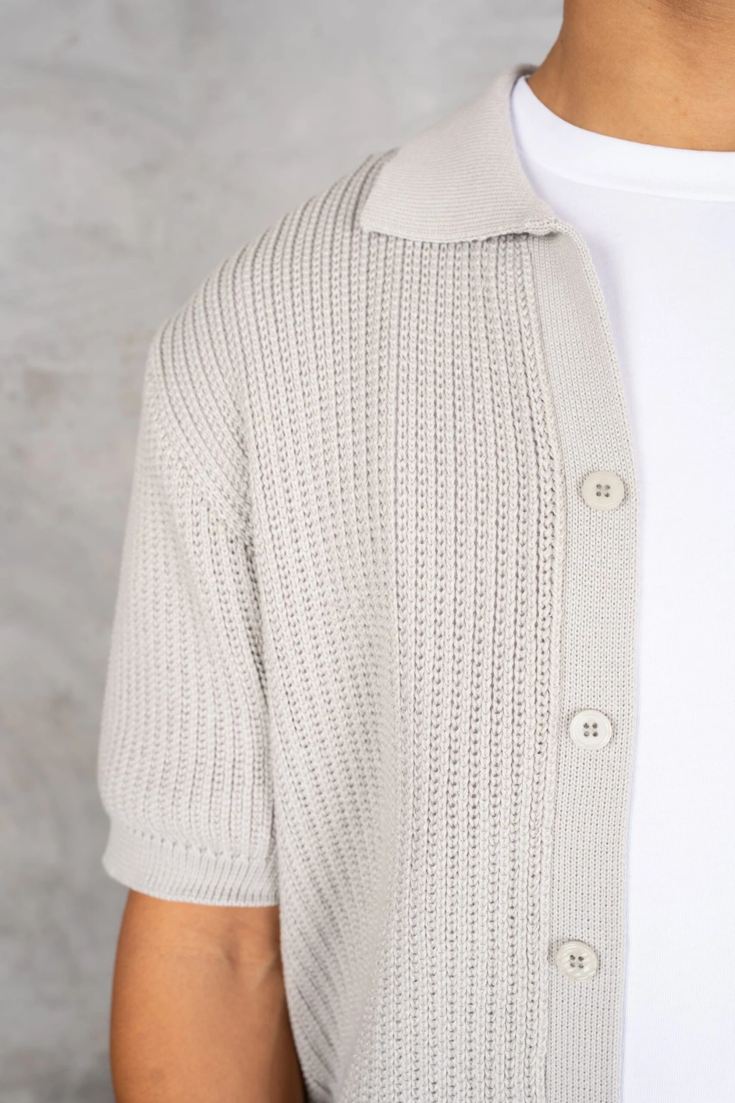 Relaxed Crochet Shirt - Grey(Mst14 2421 Lg) 6 Relaxed Crochet Shirt - Grey(Mst14 2421 Lg) - Image 6