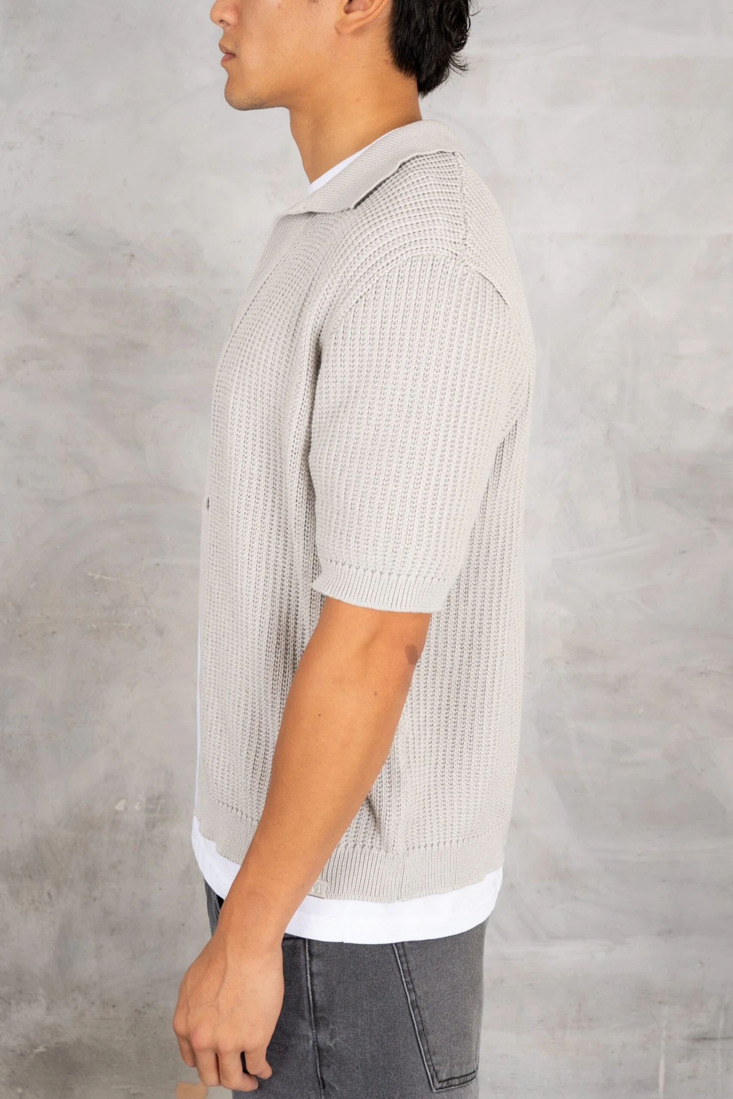 Relaxed Crochet Shirt - Grey(Mst14 2421 Lg) 5 Relaxed Crochet Shirt - Grey(Mst14 2421 Lg) - Image 5