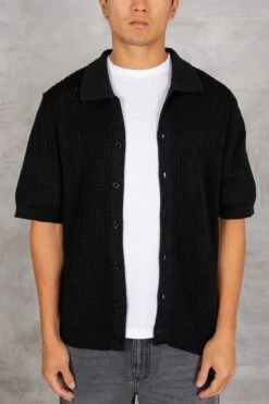 Relaxed Crochet Shirt - Black(Mst14 2421 Bk)