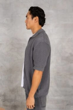 Relaxed Crochet Shirt - Charcoal(Mst14 2421 Ch) -Jk Attire DSC02578