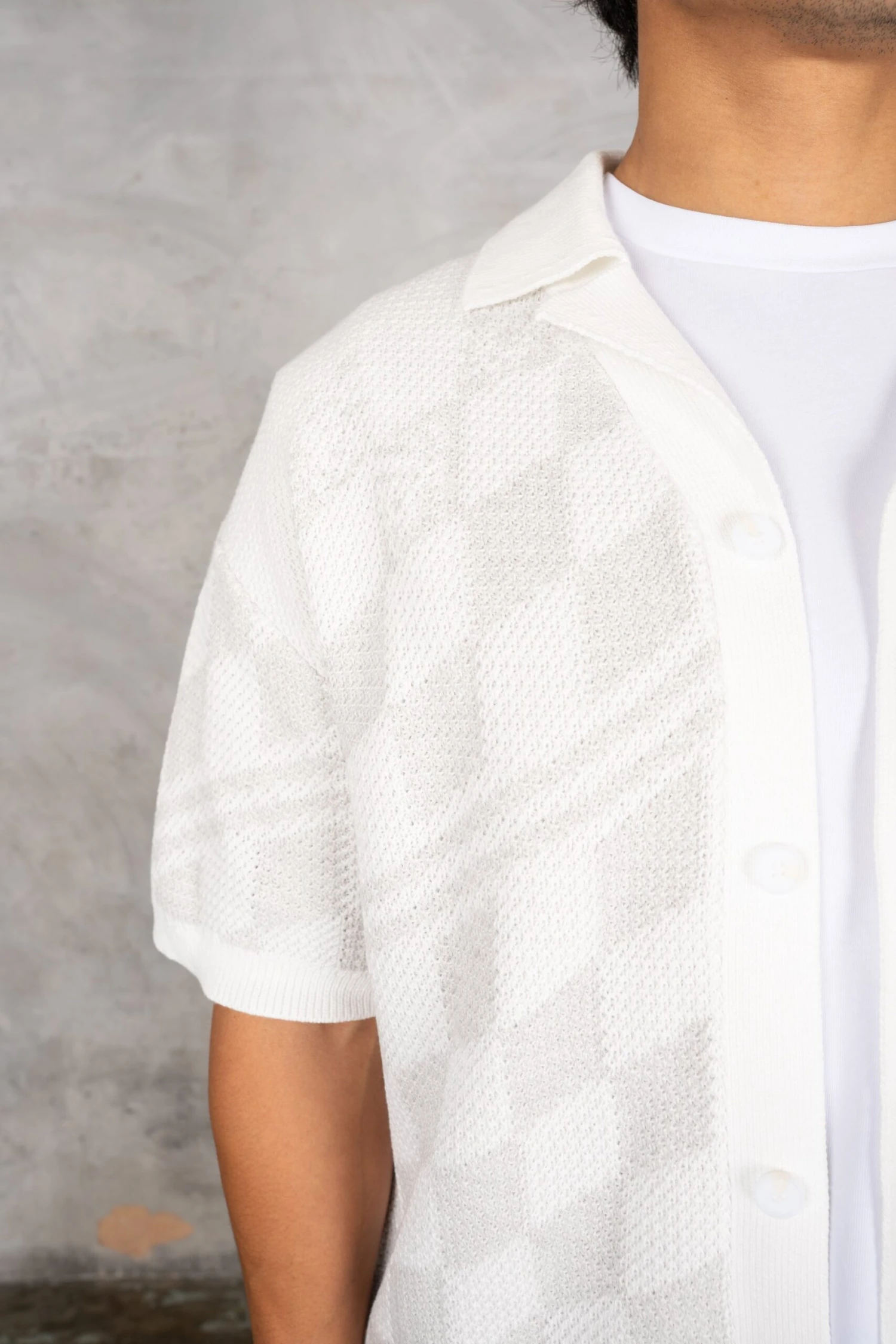 Boxy Checked Knitted Shirt - Grey/White(Boxy Checked Knitted Shirt Grey White) 5 Boxy Checked Knitted Shirt - Grey/White(Boxy Checked Knitted Shirt Grey White) - Image 5