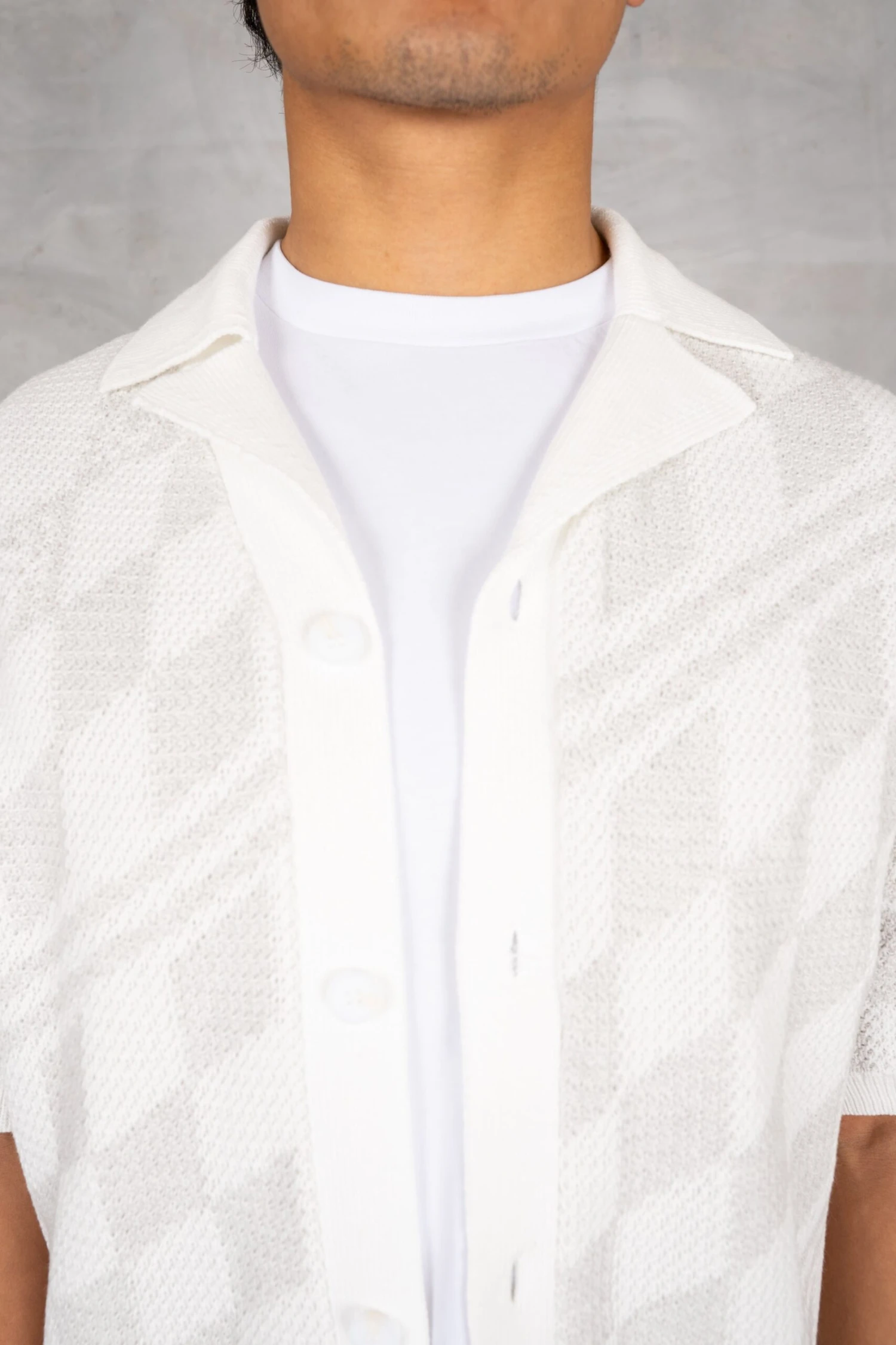 Boxy Checked Knitted Shirt - Grey/White(Boxy Checked Knitted Shirt Grey White) 4 Boxy Checked Knitted Shirt - Grey/White(Boxy Checked Knitted Shirt Grey White) - Image 4