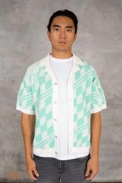 Boxy Checked Knitted Shirt - Mint(Boxy Checked Knitted Shirt Mint Copy) 13 Boxy Checked Knitted Shirt - Mint(Boxy Checked Knitted Shirt Mint Copy) -Jk Attire DSC02650