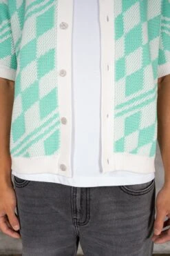 Boxy Checked Knitted Shirt - Mint(Boxy Checked Knitted Shirt Mint Copy) 10 Boxy Checked Knitted Shirt - Mint(Boxy Checked Knitted Shirt Mint Copy) -Jk Attire DSC02653
