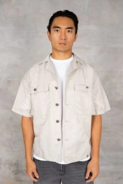 Boxy Nylon Oversized Shirt - Grey(Mst14 2446 Lg) -Jk Attire DSC02657