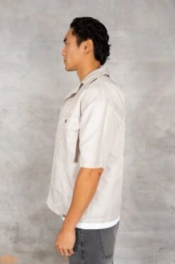 Boxy Nylon Oversized Shirt - Grey(Mst14 2446 Lg) -Jk Attire DSC02659