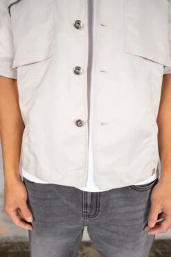 Boxy Nylon Oversized Shirt - Grey(Mst14 2446 Lg) -Jk Attire DSC02660