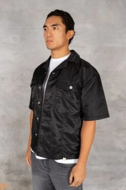 Boxy Nylon Oversized Shirt - Black(Mst14 2446 Bk) -Jk Attire DSC02664