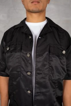 Boxy Nylon Oversized Shirt - Black(Mst14 2446 Bk) -Jk Attire DSC02668
