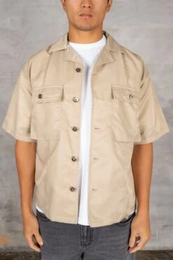 Boxy Nylon Oversized Shirt - Stone(Mst14 2446 St)