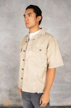 Boxy Nylon Oversized Shirt - Stone(Mst14 2446 St) -Jk Attire DSC02670
