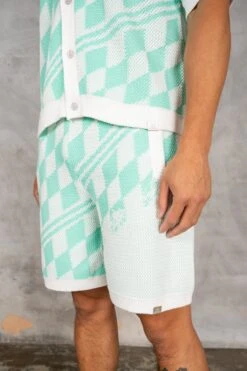 Knitted Checked Shorts - Mint(Knitted Checked Shorts Mint) -Jk Attire DSC02757 330d12fa 08e8 4ca3 a516 a85ff68311c8