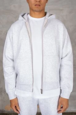 Oversized Boxy Zip Through Hoodie - Grey(Oversized Boxy Zip Through Hoodie Grey)