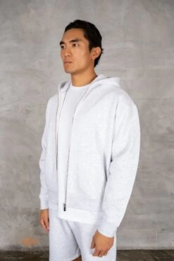 Oversized Boxy Zip Through Hoodie - Grey(Oversized Boxy Zip Through Hoodie Grey) -Jk Attire DSC02773