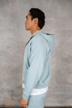 Oversized Boxy Zip Through Hoodie - Light Blue(Oversized Boxy Zip Through Hoodie Light Blue) -Jk Attire DSC02792