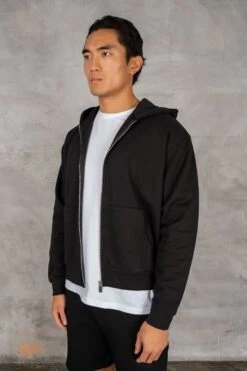 Oversized Boxy Zip Through Hoodie - Black(Oversized Boxy Zip Through Hoodie Black) -Jk Attire DSC02811