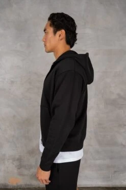 Oversized Boxy Zip Through Hoodie - Black(Oversized Boxy Zip Through Hoodie Black) -Jk Attire DSC02812