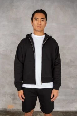 Oversized Boxy Zip Through Hoodie - Black(Oversized Boxy Zip Through Hoodie Black) -Jk Attire DSC02820