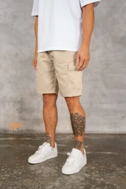 Nylon Cargo Shorts - Stone(Msh14 2447 St) -Jk Attire DSC02869