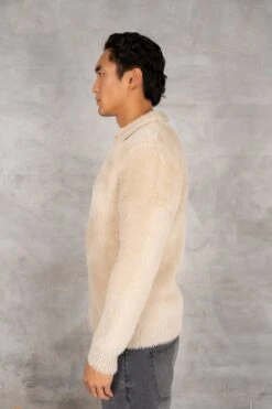 Open Neck Mohair Polo Pullover - Taupe(New Open Neck Mohair Polo Pullover Taupe) -Jk Attire DSC02894