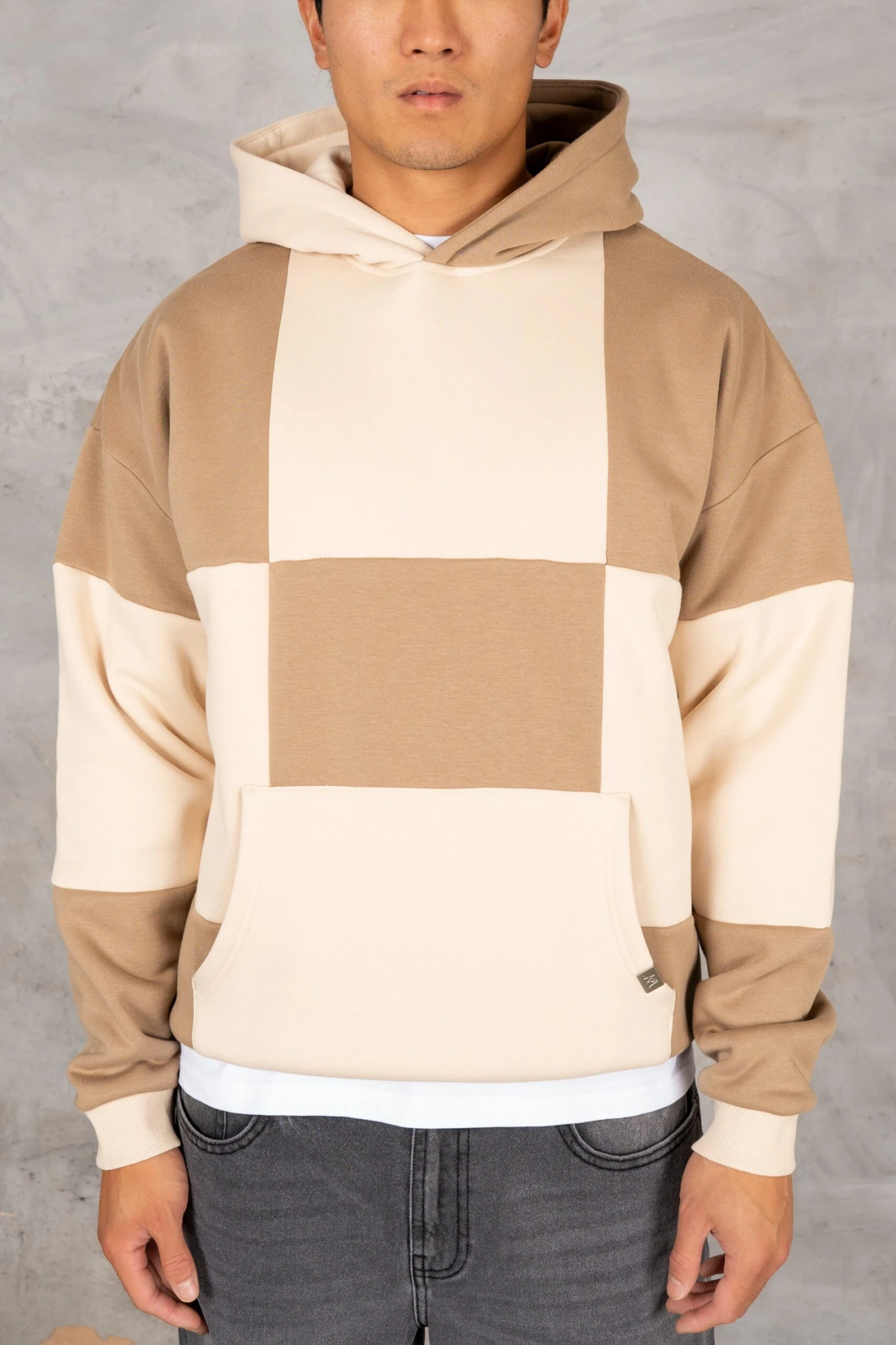 Check Stitch Oversized Hoodie - Stone(Heartless Puff Print Hoodie Black Copy 2) 1 Check Stitch Oversized Hoodie - Stone(Heartless Puff Print Hoodie Black Copy 2)