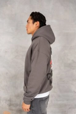 Dead Or Alive Puff Print Hoodie - Charcoal(Dead Or Alive Puff Print Hoodie Charcoal) -Jk Attire DSC02922