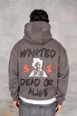 Dead Or Alive Puff Print Hoodie - Charcoal(Dead Or Alive Puff Print Hoodie Charcoal) -Jk Attire DSC02923