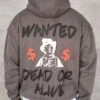 Dead Or Alive Puff Print Hoodie - Charcoal(Dead Or Alive Puff Print Hoodie Charcoal)