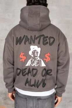 Dead Or Alive Puff Print Hoodie - Charcoal(Dead Or Alive Puff Print Hoodie Charcoal)