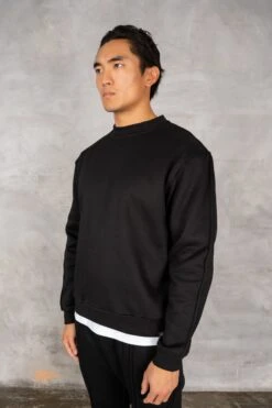 Extended Neck Crew Neck Sweatshirt - Black(Extended Neck Crew Neck Sweatshirt Black) -Jk Attire DSC02927