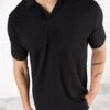 Pleated Polo Shirt - Black(New Ss24 Pleated Polo Shirt Black)