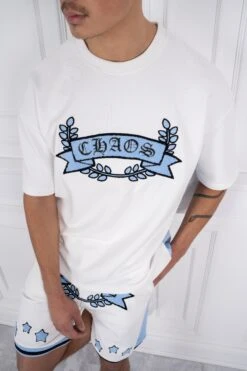 Chaos Crest T-Shirt - White/Pale Blue(Chaos Crest T Shirt White Pale Blue) 11 Chaos Crest T-Shirt - White/Pale Blue(Chaos Crest T Shirt White Pale Blue) -Jk Attire DSC05836 260af519 0321 45b7 b38a abad8d5ac0f1