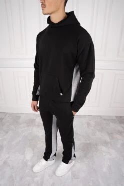 Vintage Flare Panel Tracksuit Hoodie - Black/Grey(New Summer Day To Day Vintage Flare Panel Tracksuit Black Grey) -Jk Attire DSC06937copy