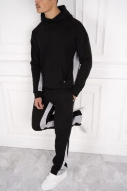 Vintage Flare Panel Tracksuit Hoodie - Black/Grey(New Summer Day To Day Vintage Flare Panel Tracksuit Black Grey) -Jk Attire DSC06950copy