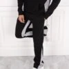 Vintage Flare Panel Tracksuit Joggers - Black/Grey(New Summer Vintage Flare Panel Tracksuit Joggers Black Grey)