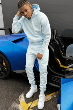 Day To Day Slim Fit Full Tracksuit - Pastel Blue(Copy Of Day To Day Slim Fit Full Tracksuit Black) -Jk Attire DTD PASTELBLUE3