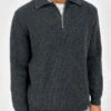 Ribbed Oversized Quarter-Zip Jumper - Grey(New Ribbed Oversized Quarter Zip Jumper Light Grey)