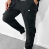 Contrast Band Snap Cargo Pant - Black(New Contrast Band Snap Cargo Pant Black)