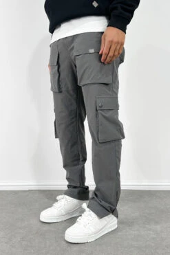 Contrast Band Snap Cargo Pant - Charcoal(New Contrast Band Snap Cargo Pant Charcoal) -Jk Attire F