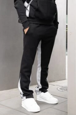 Vintage Flare Panel Tracksuit Joggers - Black/Grey(New Summer Vintage Flare Panel Tracksuit Joggers Black Grey) -Jk Attire FLARE 1