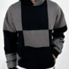 Check Stitch Oversized Hoodie - Black/Charcoal(Check Stitch Oversized Hoodie Stone Copy)