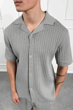 Pleated Revere Shirt - Grey(Mst14 2425 Bk Copy) -Jk Attire GREY2