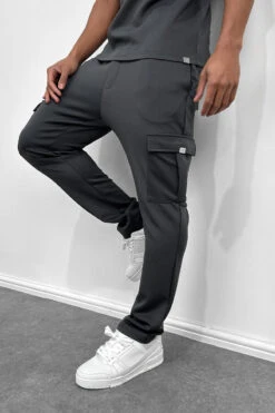 Day To Day Scuba Cargo Pant Jogger - Charcoal(Day To Day Scuba Cargo Pant Jogger Charcoal)