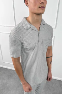 Structured Open Neck Polo - Grey(Mst14 2429 Lg) -Jk Attire Grey 23 99003d4e 9e12 4f2b b673 71bb70321cb1