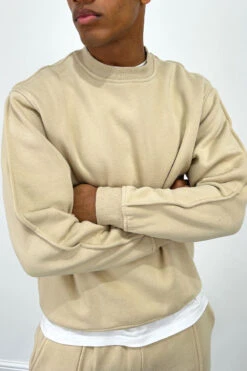 Extended Neck Crew Neck Sweatshirt - Taupe(Extended Neck Crew Neck Sweatshirt Taupe) -Jk Attire K 1a7abe7e 42fb 4089 8d7f 15a117cd7518