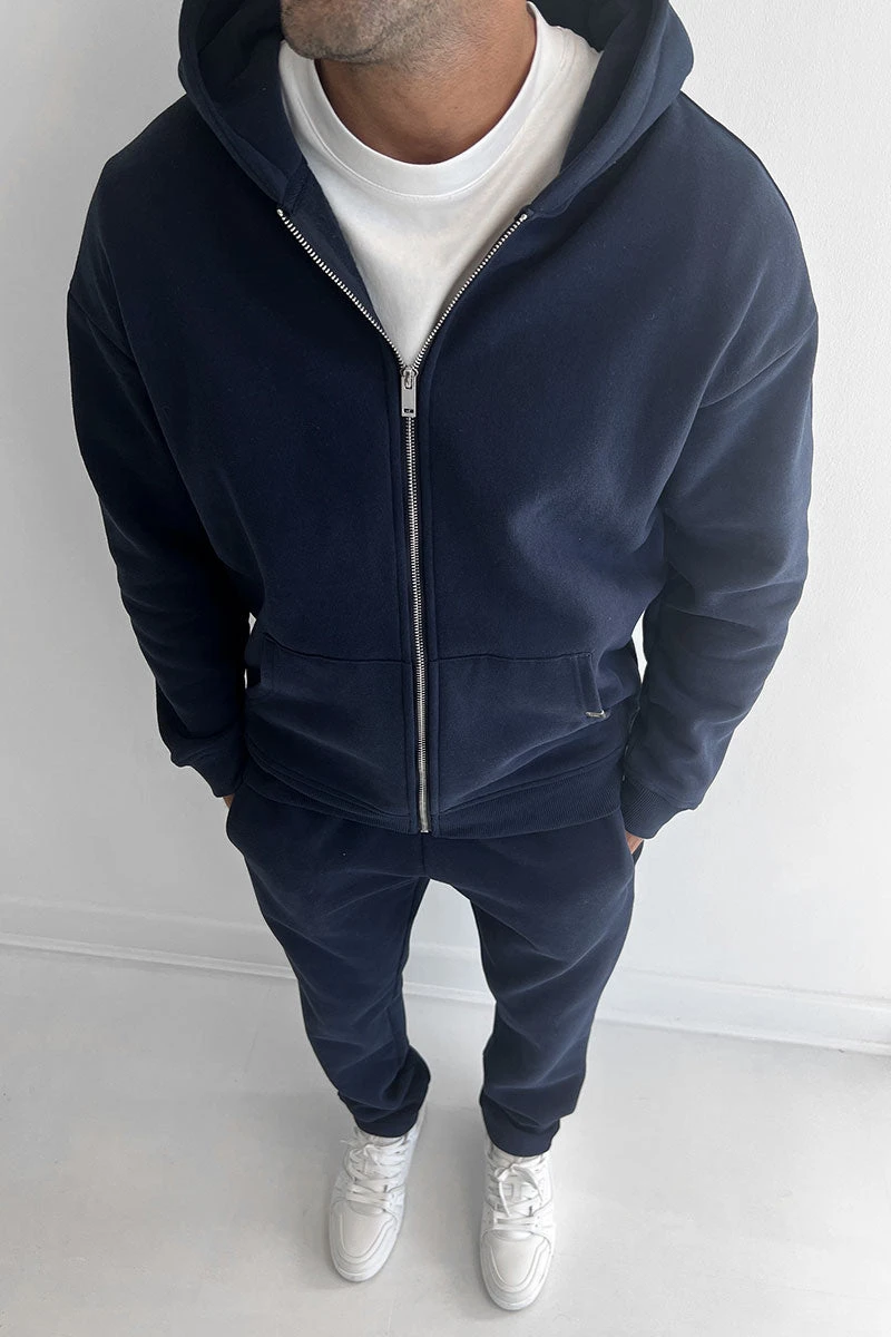 Essential Zip-Up Hoodie - Navy(New Day To Day Zip Up Straight Leg Full Tracksuit Navy) 5 Essential Zip-Up Hoodie - Navy(New Day To Day Zip Up Straight Leg Full Tracksuit Navy) - Image 5
