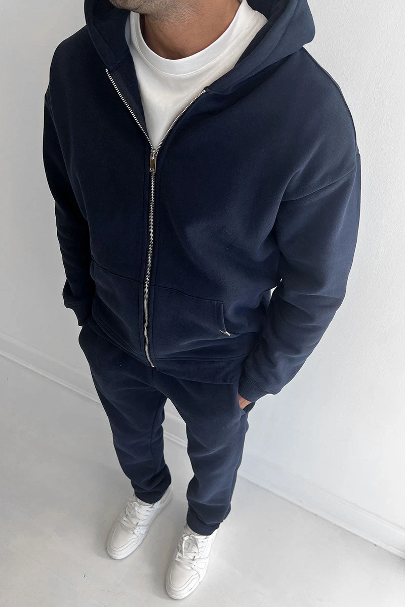 Essential Zip-Up Hoodie - Navy(New Day To Day Zip Up Straight Leg Full Tracksuit Navy) 1 Essential Zip-Up Hoodie - Navy(New Day To Day Zip Up Straight Leg Full Tracksuit Navy)